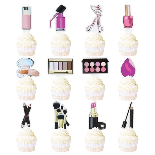 36 Stück Kosmetik Cupcake Dekorationen, Kosmetik, Lippenstift, Wimpern Kuchen Dekorationen Picks KosmetikThema Mädchen Geburtstag Party Dekoration Zubehör 36 Stück Kosmetik Cupcake Dekorationen, Kosmetik, Lippenstift, Wimpern Kuchen Dekorationen Picks KosmetikThema Mädchen Geburtstag Party Dekoration Zubehör von Blumomon