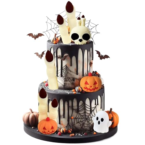 Blumomon 1 Set "Happy Halloween"-Cupcake-Topper, Finger-Cupcake-Dekoration, Picks, Halloween-Thema, Geburtstag, Jahrestag, Babyparty, Partyzubehör (Harz) von Blumomon