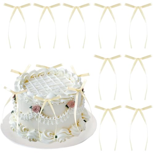 Blumomon 20 Stück beigefarbene Schleifen-Kuchendekorationen für Babyparty, Kuchendekorationen für Kindergeburtstag, Hochzeit, Party, Hochzeitstag, Kuchendekorationen Blumomon 20 Stück beigefarbene Schleifen-Kuchendekorationen für Babyparty, Kuchendekorationen für Kindergeburtstag, Hochzeit, Party, Hochzeitstag, Kuchendekorationen von Blumomon