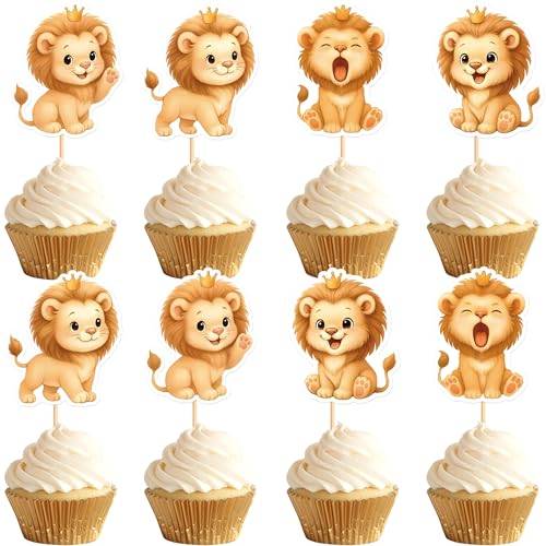 Blumomon 24 Stück Der Löwen Cupcake Topper Kindergeburtstagskuchen Dekoration Cartoon Tier Thema Party Dekoration Blumomon 24 Stück Der Löwen Cupcake Topper Kindergeburtstagskuchen Dekoration Cartoon Tier Thema Party Dekoration von Blumomon