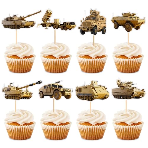 Blumomon 24 Stück Militärische KuchenTopper Panzerfahrzeuge, Panzer, Raketenfahrzeuge Cupcake Toppers Picks Armee Force Festival Feier Feiern Party Kuchen Deko Blumomon 24 Stück Militärische KuchenTopper Panzerfahrzeuge, Panzer, Raketenfahrzeuge Cupcake Toppers Picks Armee Force Festival Feier Feiern Party Kuchen Deko von Blumomon