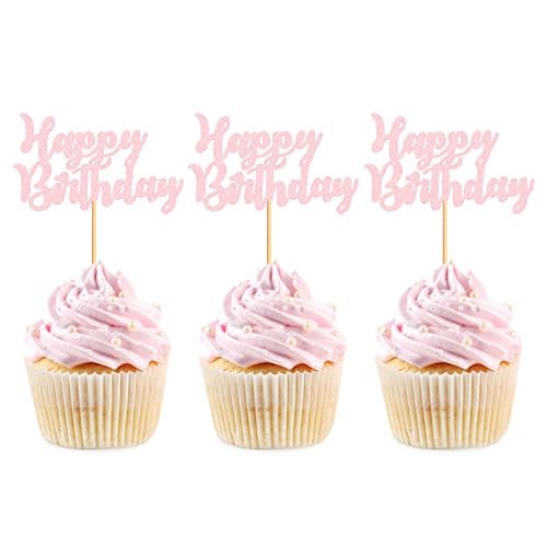 Blumomon 24 Stück Rosa Kuchendekoration, Happy Birthday, Dekoration, Kuchen, Pailletten, Geburtstagskuchen, verschiedene Geburtstagsfeiern Blumomon 24 Stück Rosa Kuchendekoration, Happy Birthday, Dekoration, Kuchen, Pailletten, Geburtstagskuchen, verschiedene Geburtstagsfeiern von Blumomon