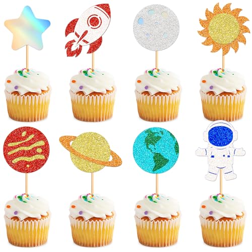 Blumomon 24 Stück Sonne Mond Sterne Erde Astronaut Cupcake Topper. Rakete Geburtstagstorte Dekoration Kosmische Torte Tortenaufleger Weltraum Thema Party Dekoration Blumomon 24 Stück Sonne Mond Sterne Erde Astronaut Cupcake Topper. Rakete Geburtstagstorte Dekoration Kosmische Torte Tortenaufleger Weltraum Thema Party Dekoration von Blumomon