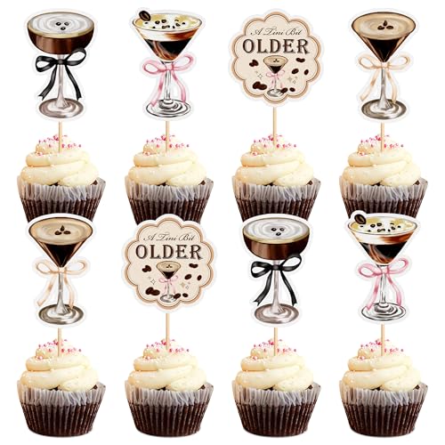 Blumomon 24Stück Kaffee Kuchen Topper Party Dekoration Picks für Geburtstag Baby Dusche Kaffee Thema Events Kuchen Getränkdekorationen von Blumomon