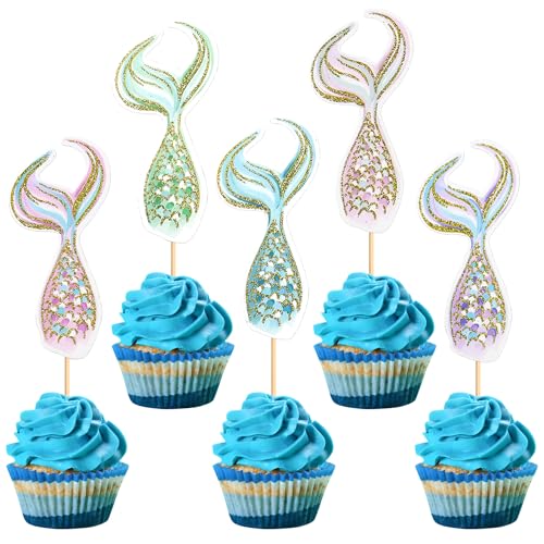 Blumomon 25 Stück Glitzer Meerjungfrau Cupcake Topper Meerestiere Cupcake Topper Unter dem Meer Party Supplies Dekoration Ozean Party Dekoration Supplies Blumomon 25 Stück Glitzer Meerjungfrau Cupcake Topper Meerestiere Cupcake Topper Unter dem Meer Party Supplies Dekoration Ozean Party Dekoration Supplies von Blumomon