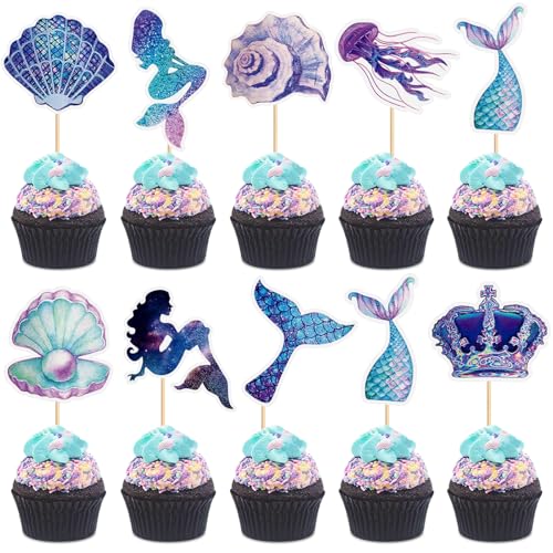 Blumomon 27 Stück Ozean Cupcake Topper Meerjungfrau Perle Shell Kuchendekoration Thema Ozean Zubehör für Geburtstagsparty Events Party Dekoration Kuchen Babyparty Blumomon 27 Stück Ozean Cupcake Topper Meerjungfrau Perle Shell Kuchendekoration Thema Ozean Zubehör für Geburtstagsparty Events Party Dekoration Kuchen Babyparty von Blumomon