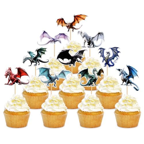 Blumomon 30 Stück Dragon Cupcake Decor Selected Dragon Theme Torte Cupcake Decor Kids Birthday Party Decor Baby Shower Boy Geburtstagsdekoration Blumomon 30 Stück Dragon Cupcake Decor Selected Dragon Theme Torte Cupcake Decor Kids Birthday Party Decor Baby Shower Boy Geburtstagsdekoration von Blumomon