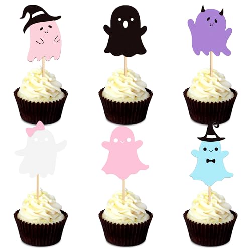 Blumomon 30 Stück Halloween Cupcake Top Geister Cupcake Dekoration Glückliche Halloween Anforderungen Geburtstagsparty Wünsche Zubehör Blumomon 30 Stück Halloween Cupcake Top Geister Cupcake Dekoration Glückliche Halloween Anforderungen Geburtstagsparty Wünsche Zubehör von Blumomon
