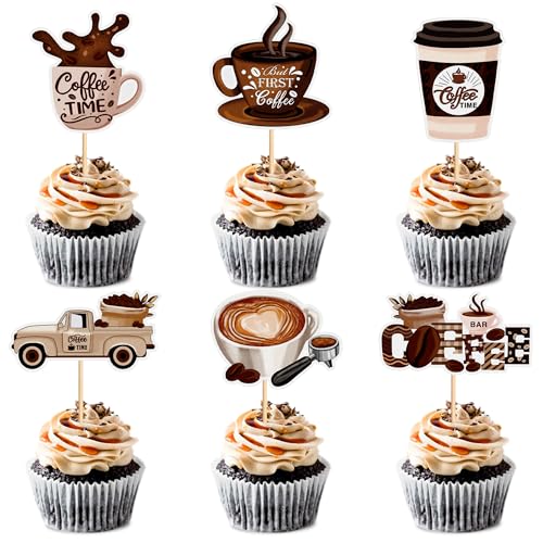 Blumomon 30 Stück Kaffee-Kuchenaufsätze, für Kaffee, Geburtstag, Party, Dekoration, Picks, Babyparty, Kuchendekoration, Getränke-Dekorationen für Kaffee-Themen-Dekorationen Blumomon 30 Stück Kaffee-Kuchenaufsätze, für Kaffee, Geburtstag, Party, Dekoration, Picks, Babyparty, Kuchendekoration, Getränke-Dekorationen für Kaffee-Themen-Dekorationen von Blumomon