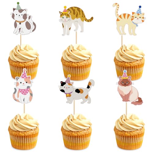 Blumomon 30 Stück Kuchendekoration für Geburtstag, Katze, Cartoon, Cupcake, Katze, Tiere, Dekoration, Party, Thema, Kuchendekoration für Geburtstag für Kinder Blumomon 30 Stück Kuchendekoration für Geburtstag, Katze, Cartoon, Cupcake, Katze, Tiere, Dekoration, Party, Thema, Kuchendekoration für Geburtstag für Kinder von Blumomon