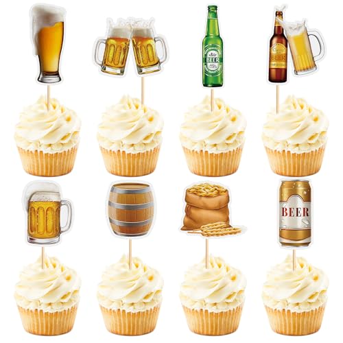 Blumomon 32 Stück Bierkrug-Cupcake-Topper, Happy Birthday, Kuchendekoration, Prost, Cupcake-Picks, Feiern, Babyparty, Hochzeit, Geburtstag, Party, Kuchendekorationen Blumomon 32 Stück Bierkrug-Cupcake-Topper, Happy Birthday, Kuchendekoration, Prost, Cupcake-Picks, Feiern, Babyparty, Hochzeit, Geburtstag, Party, Kuchendekorationen von Blumomon