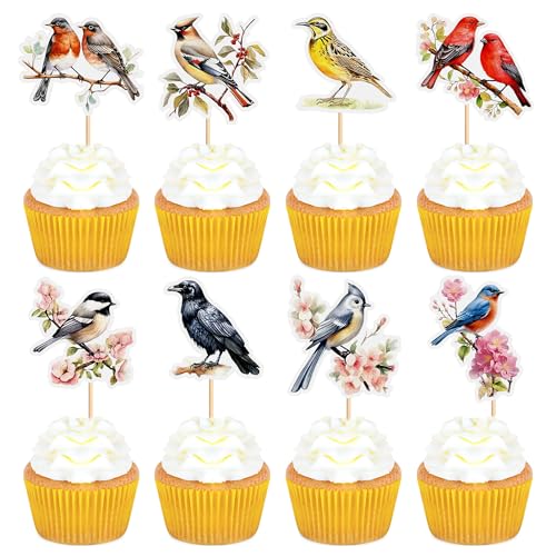 Blumomon 32 x Cupcake-Topper mit Vögeln, Party-Kuchendekorationen, Outdoor, Vögel, Thema, Babyparty, Geburtstagsparty, Kuchendekorationen Blumomon 32 x Cupcake-Topper mit Vögeln, Party-Kuchendekorationen, Outdoor, Vögel, Thema, Babyparty, Geburtstagsparty, Kuchendekorationen von Blumomon