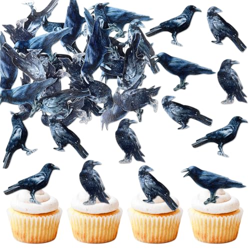 Blumomon 40 Stück Essbare Kuchen Dekoration Krähe Cupcake Topper Krähe Tortenaufsatz Kuchen Kindergeburtstag Party Dekoration Halloween Dekoration Blumomon 40 Stück Essbare Kuchen Dekoration Krähe Cupcake Topper Krähe Tortenaufsatz Kuchen Kindergeburtstag Party Dekoration Halloween Dekoration von Blumomon