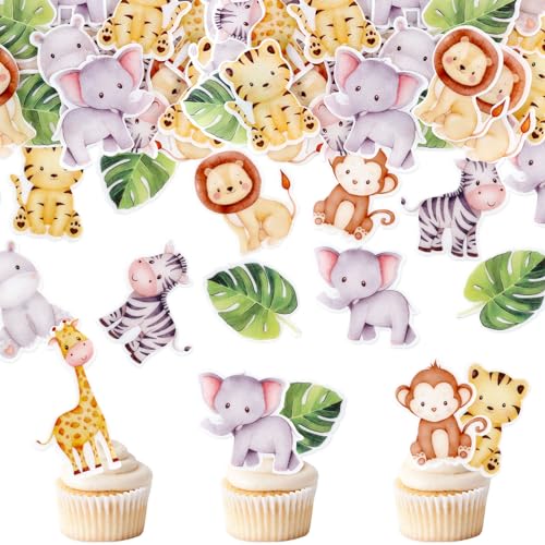 Blumomon 40 Stück Essbar Tier Cupcake Topper Tier Geburtstags Kuchen Deckel Dekorationen für Kindergeburtstags Party Dekoration Dschungel Safari Thema Party Zubehör Blumomon 40 Stück Essbar Tier Cupcake Topper Tier Geburtstags Kuchen Deckel Dekorationen für Kindergeburtstags Party Dekoration Dschungel Safari Thema Party Zubehör von Blumomon