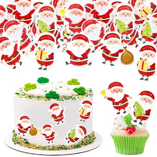 Blumomon 48 Stück Essbare Frohe Weihnachten Cupcake Topper Essbare Weihnachtsmann Kuchen Dekor Kuchendeckel Weihnachten Thema Party Dekoration Zubehör Blumomon 48 Stück Essbare Frohe Weihnachten Cupcake Topper Essbare Weihnachtsmann Kuchen Dekor Kuchendeckel Weihnachten Thema Party Dekoration Zubehör von Blumomon
