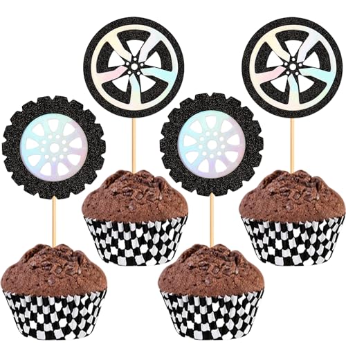 Blumomon Cupcake-Aufsätze mit Rennrad, glitzernd, Rennrad, Rennwagen, Cupcake-Picks für Rennsport, Motto-Party, Babyparty, Jungen, Geburtstagsparty, Kuchenzubehör, 24 Stück Blumomon Cupcake-Aufsätze mit Rennrad, glitzernd, Rennrad, Rennwagen, Cupcake-Picks für Rennsport, Motto-Party, Babyparty, Jungen, Geburtstagsparty, Kuchenzubehör, 24 Stück von Blumomon
