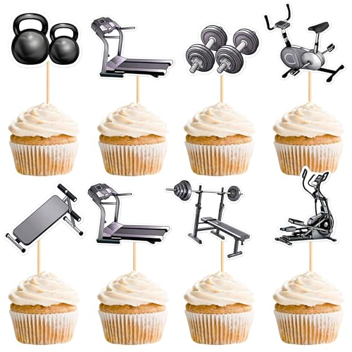 Blumomon Kuchendekorationen für Sportgeräte, Cupcake-Topper für Fitness-Partys, Fitness-Themen-Geburtstagsparty, Schwarz, 28 Stück Blumomon Kuchendekorationen für Sportgeräte, Cupcake-Topper für Fitness-Partys, Fitness-Themen-Geburtstagsparty, Schwarz, 28 Stück von Blumomon