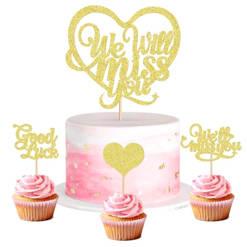 Blumomon Cupcake-Topper "Happy Retirement", glitzernd, Cupcake-Dekorationen, Picks, Ruhestand, Motto-Party, Kuchendekorationen, Zubehör, 25 Stück von Blumomon