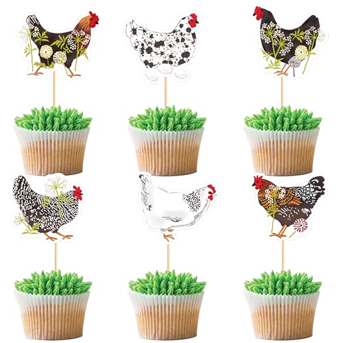 Blumomon Cupcake-Topper für Junggesellinnenabschiede, Kuchendekorationen, Picks, Geburtstagsparty-Dekorationen, Jungen, Mädchen, Geburtstag, Babyparty, Bauernhof, Party-Dekorationen, Zubehör, 30 Stück Blumomon Cupcake-Topper für Junggesellinnenabschiede, Kuchendekorationen, Picks, Geburtstagsparty-Dekorationen, Jungen, Mädchen, Geburtstag, Babyparty, Bauernhof, Party-Dekorationen, Zubehör, 30 Stück von Blumomon