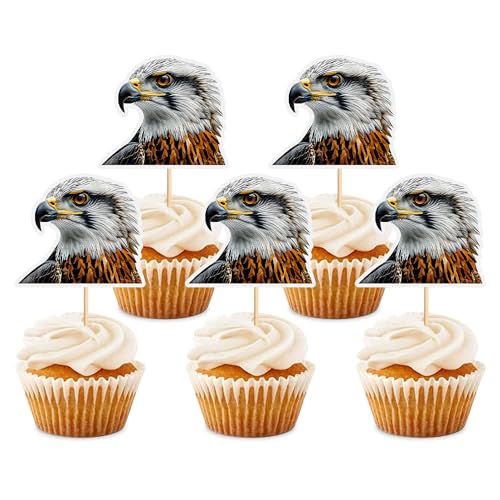 Blumomon Cupcake-Topper mit Adler-Motiv, Motiv: "Happy Birthday", Cupcake-Dekoration, Picks, Safari-Kuchendekorationen für Babypartys, Kinder, Jungen, Mädchen, Geburtstagsparty-Zubehör, 24 Stück Blumomon Cupcake-Topper mit Adler-Motiv, Motiv: "Happy Birthday", Cupcake-Dekoration, Picks, Safari-Kuchendekorationen für Babypartys, Kinder, Jungen, Mädchen, Geburtstagsparty-Zubehör, 24 Stück von Blumomon