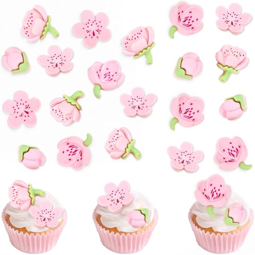 Blumomon Cupcake-Topper mit Blumen-Motiv, Brautschmuck, Verlobung, Babyparty, Geburtstag, Party, Cupcake-Dekorationen, Picks, Jahrestag, Party-Dekorationen (nicht essbar), 24 Stück von Blumomon