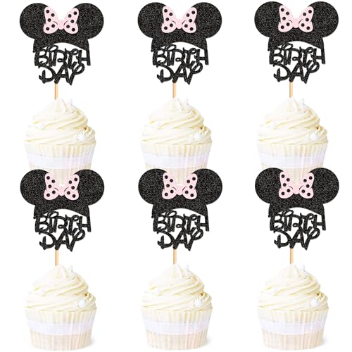 Blumomon Cupcake-Topper mit Glitzermaus, Cupcake-Dekorationen, Babyparty, Cupcake-Topper für Jungen, Geburtstagsparty, Dekoration, Babyparty, Party-Dekoration, Zubehör, 24 Stück Blumomon Cupcake-Topper mit Glitzermaus, Cupcake-Dekorationen, Babyparty, Cupcake-Topper für Jungen, Geburtstagsparty, Dekoration, Babyparty, Party-Dekoration, Zubehör, 24 Stück von Blumomon