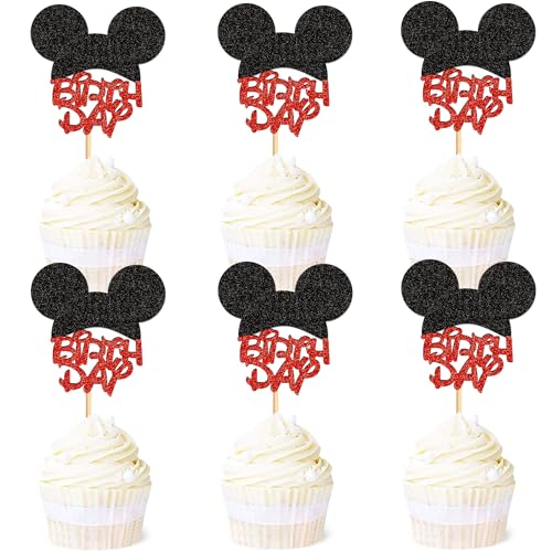 Blumomon Cupcake-Topper mit Glitzermaus, Cupcake-Dekorationen, Babyparty, Cupcake-Topper für Jungen, Geburtstagsparty, Dekoration, Babyparty, Party-Dekoration, Zubehör, 24 Stück Blumomon Cupcake-Topper mit Glitzermaus, Cupcake-Dekorationen, Babyparty, Cupcake-Topper für Jungen, Geburtstagsparty, Dekoration, Babyparty, Party-Dekoration, Zubehör, 24 Stück von Blumomon