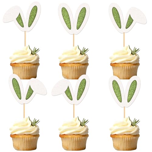 Blumomon Cupcake-Topper mit Osterhasen, Hasenohren, Oster-Cupcake-Dekorationen für Kinder, Mädchen, Geburtstagsparty, Babyparty, Hochzeit, Party-Dekorationen, 24 Stück Blumomon Cupcake-Topper mit Osterhasen, Hasenohren, Oster-Cupcake-Dekorationen für Kinder, Mädchen, Geburtstagsparty, Babyparty, Hochzeit, Party-Dekorationen, 24 Stück von Blumomon