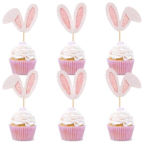 Blumomon Cupcake-Topper mit Osterhasen, Hasenohren, Oster-Cupcake-Dekorationen für Kinder, Mädchen, Geburtstagsparty, Babyparty, Hochzeit, Party-Dekorationen, 24 Stück Blumomon Cupcake-Topper mit Osterhasen, Hasenohren, Oster-Cupcake-Dekorationen für Kinder, Mädchen, Geburtstagsparty, Babyparty, Hochzeit, Party-Dekorationen, 24 Stück von Blumomon