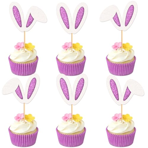 Blumomon Cupcake-Topper mit Osterhasen, Hasenohren, Oster-Cupcake-Dekorationen für Kinder, Mädchen, Geburtstagsparty, Babyparty, Hochzeit, Party-Dekorationen, 24 Stück Blumomon Cupcake-Topper mit Osterhasen, Hasenohren, Oster-Cupcake-Dekorationen für Kinder, Mädchen, Geburtstagsparty, Babyparty, Hochzeit, Party-Dekorationen, 24 Stück von Blumomon