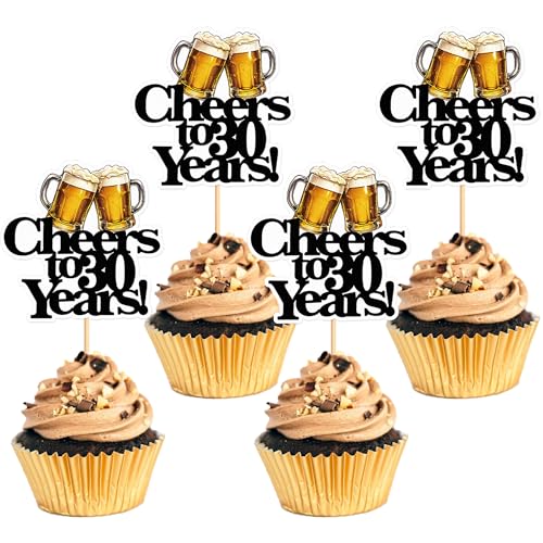 Blumomon Cupcake-Topper zum 30. Geburtstag, lustige Bierkrug-Themenparty-Dekorationen, 28 Stück Blumomon Cupcake-Topper zum 30. Geburtstag, lustige Bierkrug-Themenparty-Dekorationen, 28 Stück von Blumomon