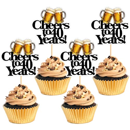 Blumomon Cupcake-Topper zum 40. Geburtstag, lustige Bierkrug-Themenparty-Dekorationen, 28 Stück Blumomon Cupcake-Topper zum 40. Geburtstag, lustige Bierkrug-Themenparty-Dekorationen, 28 Stück von Blumomon