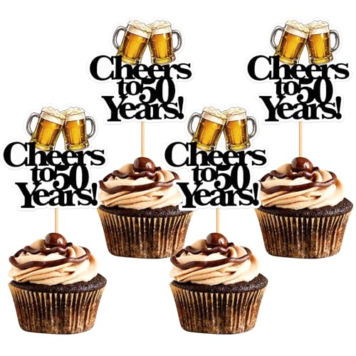 Blumomon Cupcake-Topper zum 50. Geburtstag, lustige Bierkrug-Themenparty-Dekorationen, 28 Stück Blumomon Cupcake-Topper zum 50. Geburtstag, lustige Bierkrug-Themenparty-Dekorationen, 28 Stück von Blumomon