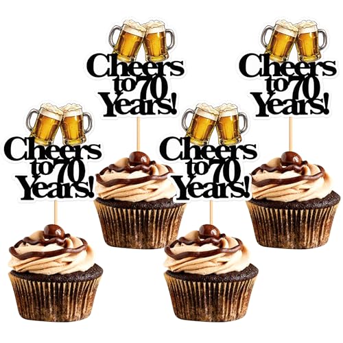 Blumomon Cupcake-Topper zum 70. Geburtstag, lustige Bierkrug-Themenparty-Dekorationen, 28 Stück Blumomon Cupcake-Topper zum 70. Geburtstag, lustige Bierkrug-Themenparty-Dekorationen, 28 Stück von Blumomon
