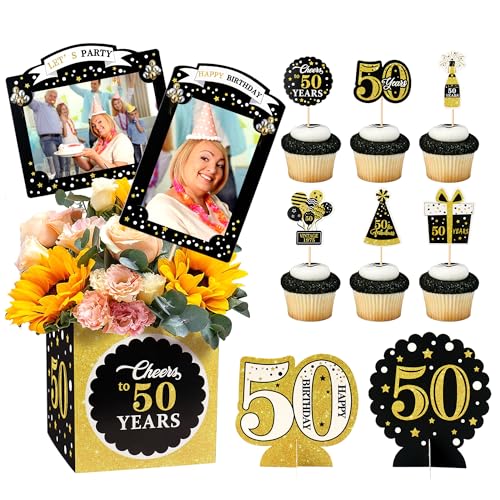 Blumomon Kuchendekoration "Happy 50th Birthday", 40 Stück von Blumomon