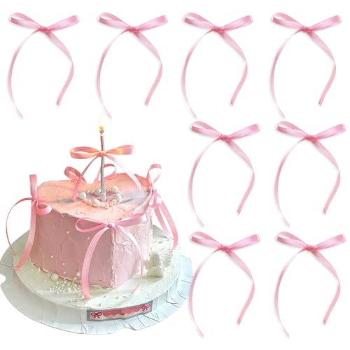 Blumomon Kuchendekorationen mit Schleife, 40 Stück, hellrosa, für Babyparty, Kuchendekorationen für Kindergeburtstag, Hochzeit, Party, Hochzeitstag, Kuchendekorationen Blumomon Kuchendekorationen mit Schleife, 40 Stück, hellrosa, für Babyparty, Kuchendekorationen für Kindergeburtstag, Hochzeit, Party, Hochzeitstag, Kuchendekorationen von Blumomon