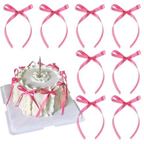 Blumomon Kuchendekorationen mit Schleife, Rosa, 40 Stück, für Babyparty, Kuchendekorationen für Kindergeburtstag, Hochzeit, Party, Hochzeitstag, Kuchendekorationen Blumomon Kuchendekorationen mit Schleife, Rosa, 40 Stück, für Babyparty, Kuchendekorationen für Kindergeburtstag, Hochzeit, Party, Hochzeitstag, Kuchendekorationen von Blumomon