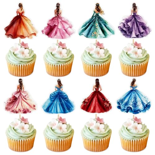 Blumomon Prinzessinnen-Kuchenaufsätze, 40 Stück, Geburtstagsdekoration, Babyparty, Verlobung, Party, Teeparty Blumomon Prinzessinnen-Kuchenaufsätze, 40 Stück, Geburtstagsdekoration, Babyparty, Verlobung, Party, Teeparty von Blumomon