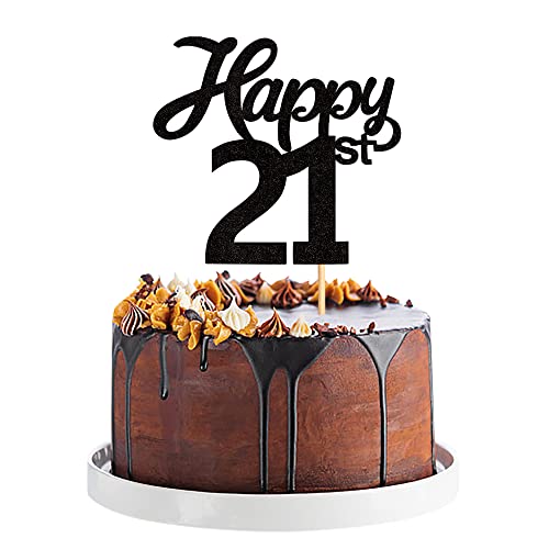 Blumomon Tortenaufsatz "Happy 21st 21st Birthday", glitzernd, Schwarz Blumomon Tortenaufsatz "Happy 21st 21st Birthday", glitzernd, Schwarz von Blumomon