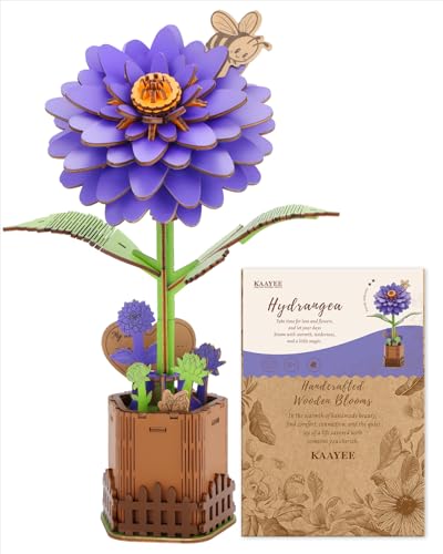 Blumuze 3D Puzzle Blumen,Holzpuzzles Erwachsene, Holzblumenstrauß als Geschenk für Frauen, Mütter, Freunde zu Geburtstag, Weihnachten, Valentinstag, Muttertag, Hochzeit (Dahlie) von Blumuze