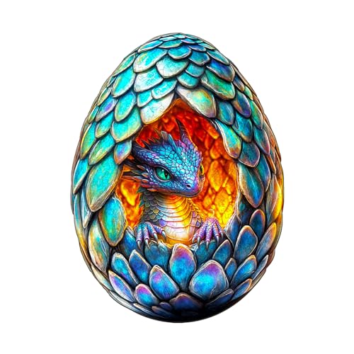 Blumuze Holzpuzzle Erwachsene, Drachenwiedergeburt Holz Puzzle, Drache Holzpuzzle Einzigartige Tierform Puzzleteile,Puzzles aus Tierteilen, Puzzle Holz Erwachsene mit Holzbox 90 Stück(S-23.6*17.4cm) von Blumuze