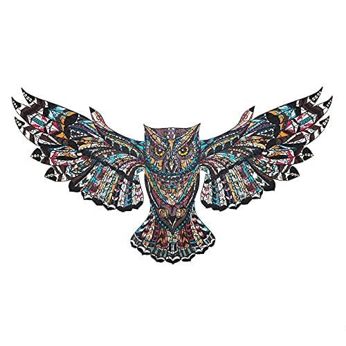 Blumuze Holzpuzzle Erwachsene, Eule Holzpuzzle Einzigartige Tierform Puzzleteile, Holz-Puzzle, Puzzle aus Tierteilen, 271 Stück (L-50 * 28cm) von Blumuze