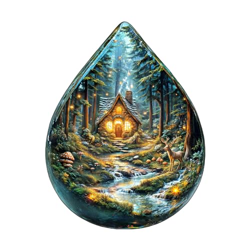 Blumuze Holzpuzzle Erwachsene, Mystischer Wald Holz Puzzle, Holzpuzzle Einzigartige Tierform Puzzleteile,Puzzles aus Tierteilen, Puzzle Holz Erwachsene mit Holzbox 185 Stück(L-34 * 26.3cm) von Blumuze
