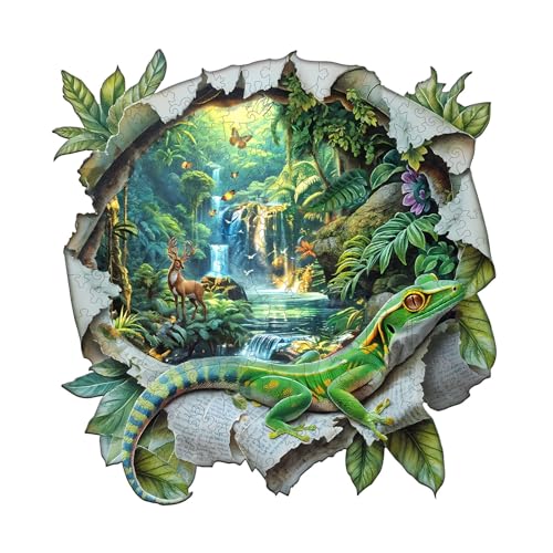 Blumuze Holzpuzzle Erwachsene, Papierwelt Holz Puzzle, Holzpuzzle Einzigartige Tierform Puzzleteile,Puzzles aus Tierteilen, Puzzle Holz Erwachsene mit Holzbox 100 Stück(S-21.5 * 21cm) von Blumuze
