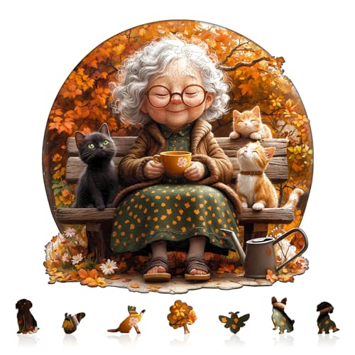Blumuze Holzpuzzle Erwachsene, Schöner Nachmittag Holz Puzzle, Holzpuzzle Einzigartige Tierform Puzzleteile,Puzzles aus Tierteilen, Puzzle Holz Erwachsene mit Holzbox 280 Stück(L-34 * 33.7cm) von Blumuze