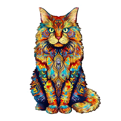 Blumuze Holzpuzzle Erwachsene 80 Stück, Maine Coon Katze Holzpuzzle Einzigartige Tierform Puzzleteile,Holz Puzzle,Puzzle aus Tierteilen, Puzzle Holz Erwachsene mit Geschenkbox aus Holz(S-8.3 * 6.3in) Blumuze Holzpuzzle Erwachsene 80 Stück, Maine Coon Katze Holzpuzzle Einzigartige Tierform Puzzleteile,Holz Puzzle,Puzzle aus Tierteilen, Puzzle Holz Erwachsene mit Geschenkbox aus Holz(S-8.3 * 6.3in) von Blumuze