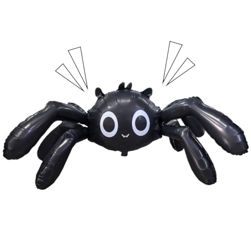 Halloween Ballon, Geburtstag Deko, Spinne Aufblasbar, Folien-Ballon, Riesige stehende Spinne 4D, Cartoon-aufblasbarer Gruselballon, für Kindergeburtstag - Halloween Partydeko Schwarz von BlynthaToy