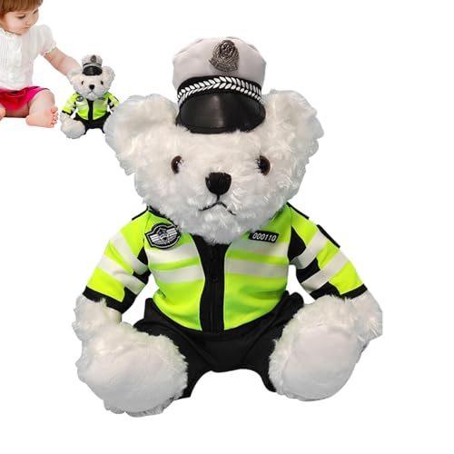 Bmdjdq Polices Bär Plüsch - Dekorativer Plüschbär,Niedlicher Plüschbär mit abnehmbarem Polices-, Stofftier für Geburtstags- und Weihnachtsüberraschungsgeschenke von Bmdjdq