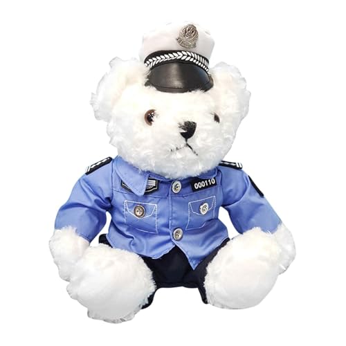 Bmdjdq Polizeikleid - Dekorativer Plüschbär,Niedliche Plüschbären mit Abnehmbarer Kleidung für Kinder, Mädchen und von Bmdjdq