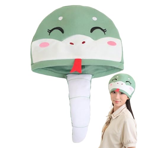 Plüsch-Schlangenhut, Cartoon-Tierhut - Warme weiche Plüsch-Schlangen-Maskerade-Cosplay-Kopfbedeckung - Dress Up Cosplay-Requisiten, lustiger, mit Schlangen gefüllter Hut für Cosplay-Partys, Fotokabine Plüsch-Schlangenhut, Cartoon-Tierhut - Warme weiche Plüsch-Schlangen-Maskerade-Cosplay-Kopfbedeckung - Dress Up Cosplay-Requisiten, lustiger, mit Schlangen gefüllter Hut für Cosplay-Partys, Fotokabine von Bmdjdq